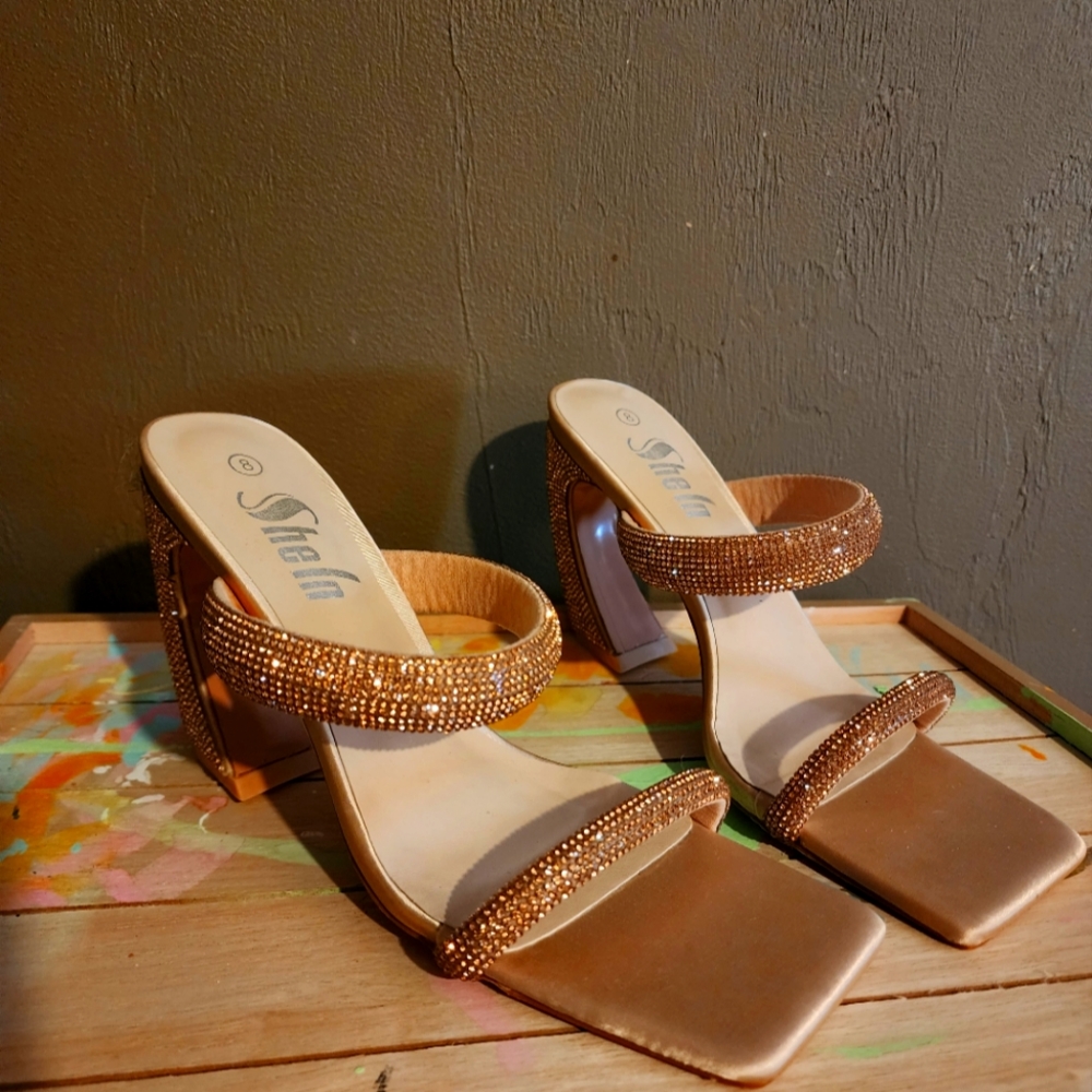 Shein Glimmering Rose Gold Heels
